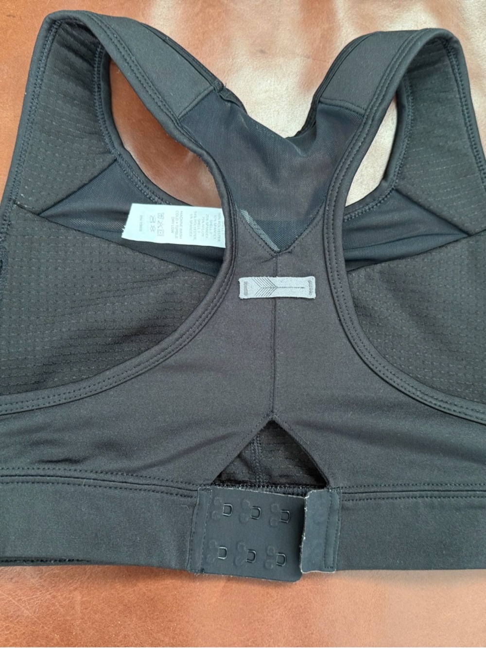 oiselle Black Athletic Sports Bra with Supportive Stitching - Picture 2 of 3